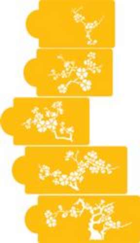 Blooming Cherry Tree Set Cake Stencils - Click Image to Close